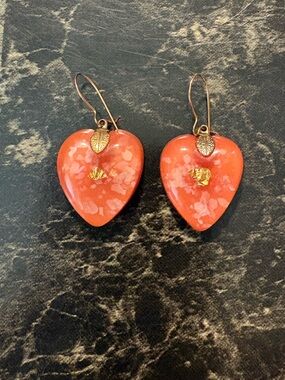Gold Flake Heart Earrings